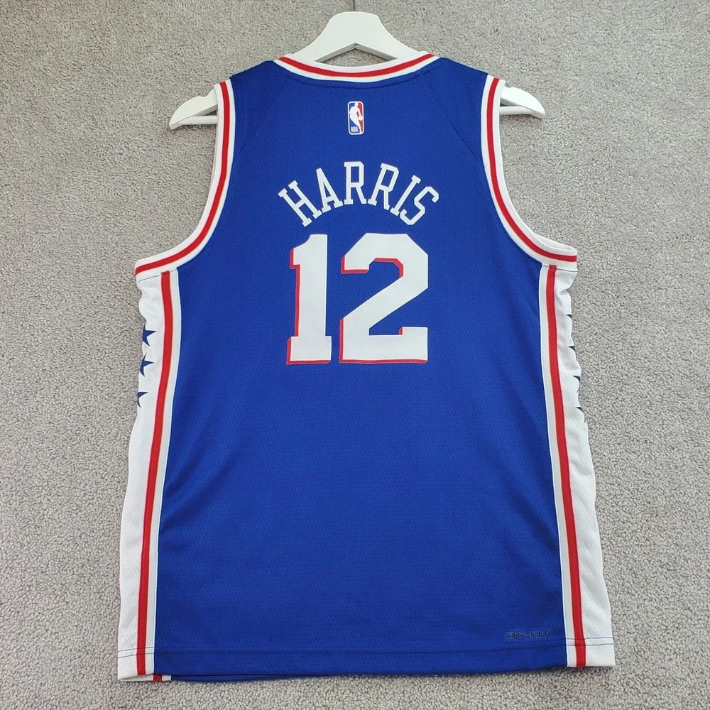 Nike NBA Philadelphia‎ 76ers Tobias Harris Basketball Jersey Blue Boys Large